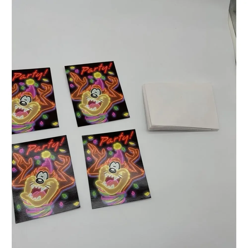 Vintage Looney Toons Party Invite Lot Of 6 Tasmanian Devil 1998